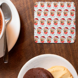 Cute Chow Chow Hund jul Mönster Underlägg Papper Kvadrat