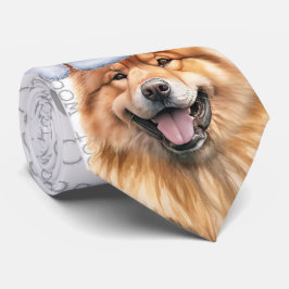Cute Chow Chow Jul Hund älskare Helgdag Slips