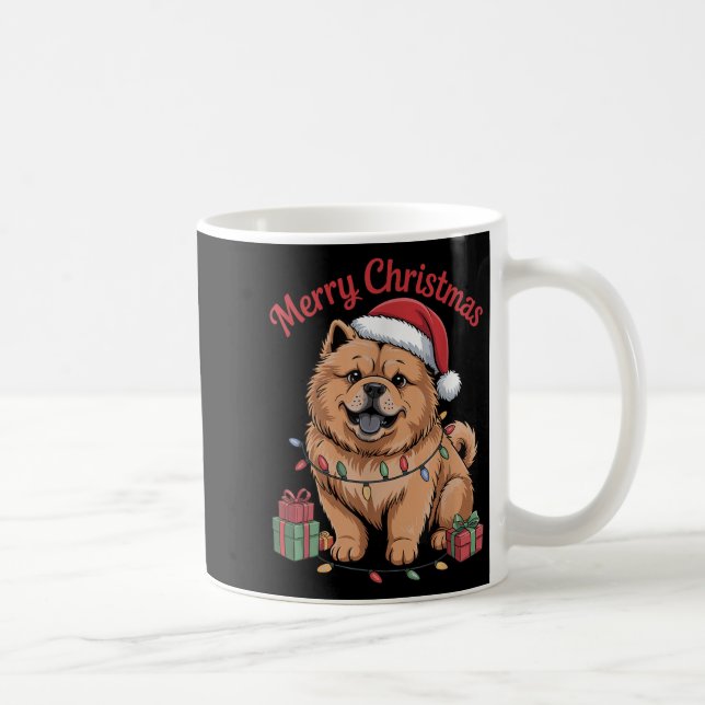 Cute Chow Chow Jul Julafton Rolig hund Älskare Hol Kaffemugg (Höger)