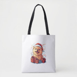 Cute Chow Chow Santa Hat Funny jul Julafton Hund Tygkasse