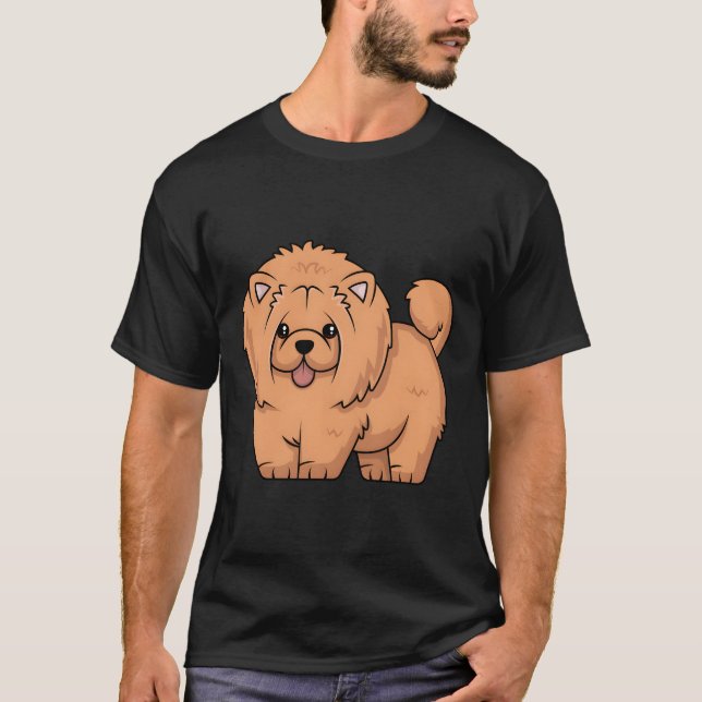 Cute Chow Hund Hoodie Hårig Friend Puppy Pet T Shirt (Framsida)