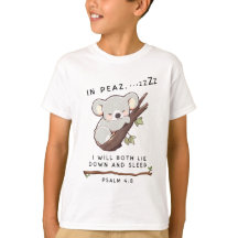 Cute Christian Sleeping Koala Psalm 4 Bible