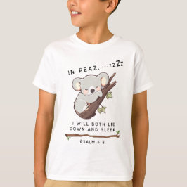Cute Christian Sleeping Koala Psalm 4 Bible T Shirt