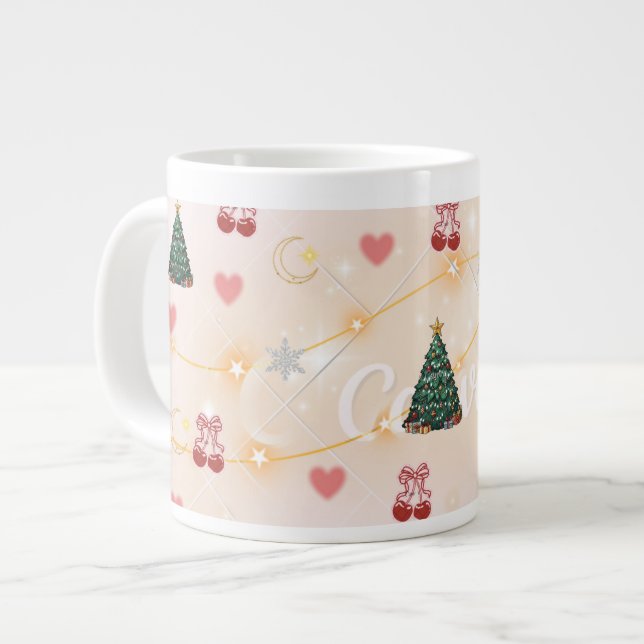 Cute Christmas Aesthetic Mug  Jumbo Mugg (Framsida vänster)
