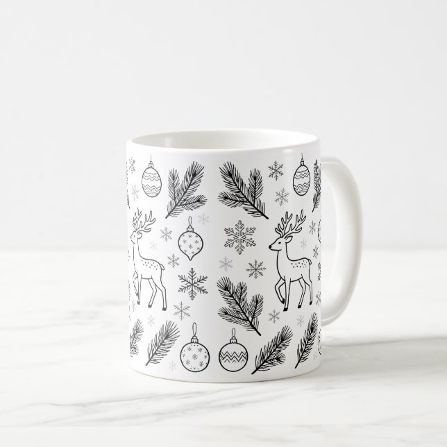 Cute Christmas Animals Illustration mugs Kaffemugg (Framsida höger)