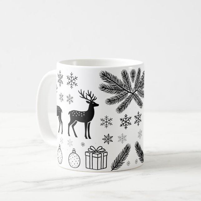 Cute Christmas Animals Illustration mugs Kaffemugg (Framsida vänster)