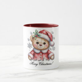 Cute Christmas Bear and Snowflakes Baby Shower  Mugg