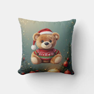 Cute Christmas Bear Pillow Kudde