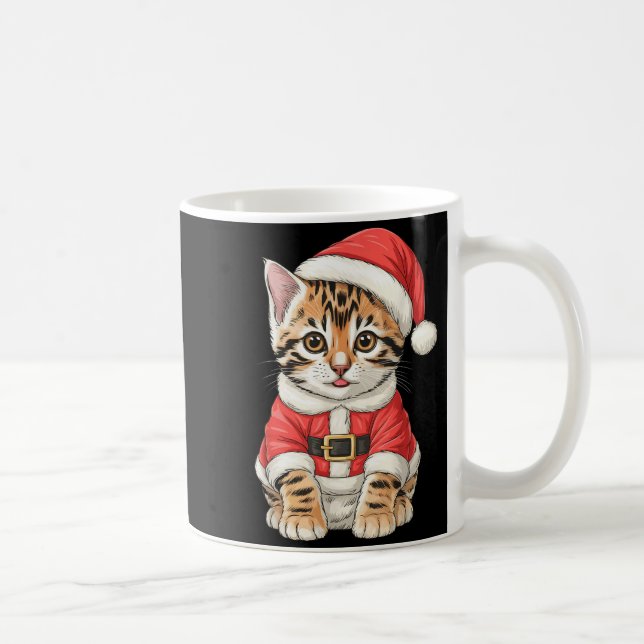 Cute Christmas Bengal Cat Santa  Kaffemugg (Höger)