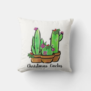 Cute christmas Cactus cacti succulents Kudde