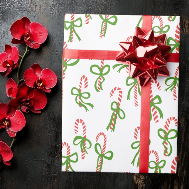 Cute Christmas Candy Canes Xmas Holiday Presentpapper (Cute Christmas Candy Canes Xmas Holiday Wrapping Paper
)