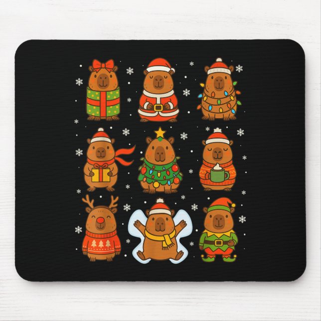 Cute Christmas Capybara Funny Family Xmas Men Wome Musmatta (Framsidan)