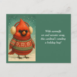 Cute Christmas Cardinal Kids Helg Vykort