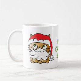 Cute Christmas Cartoon Santa Cat Personalized Kaffemugg