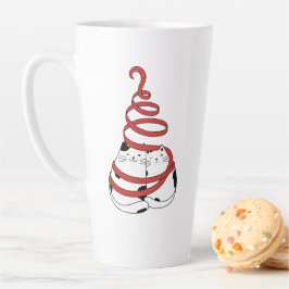 Cute Christmas cat couples in love minimalist