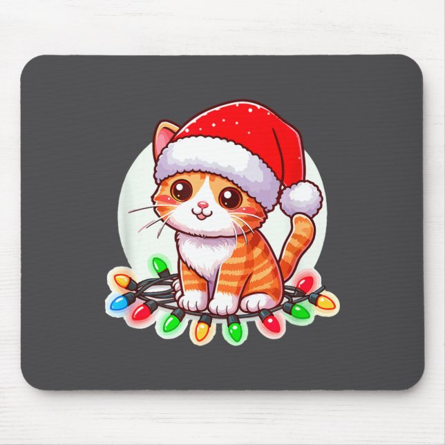 Cute Christmas Cat In Santa Hat  Musmatta (Framsidan)