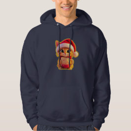 **Cute Christmas Cat with Santa Hat – Funny Holida Hoodie