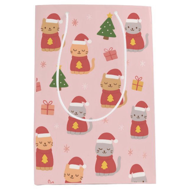 Cute Christmas Cats Pattern – Pink Holiday Design (Framsidan)