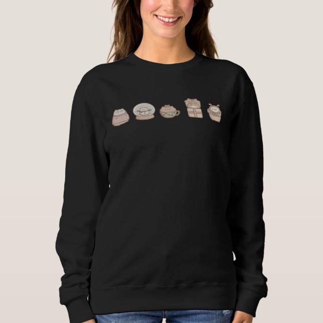Cute Christmas Cats Snow Globe Hot Cocoa Sweater R T Shirt (Framsida)