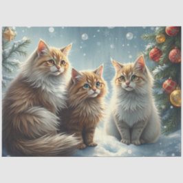 Cute Christmas Cats Tissue Paper