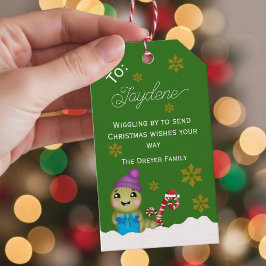 Cute Christmas Character Personalized  Presentetikett