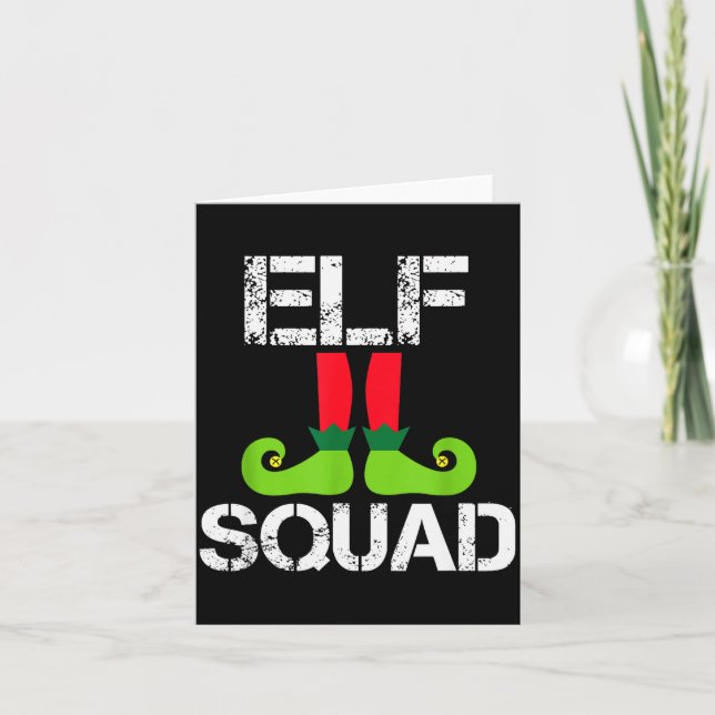 Cute Christmas Cheer Elf Squad Santa's Helper  Kort (Framsida)
