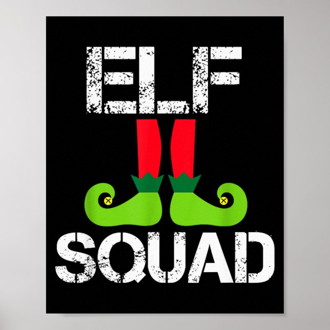 Cute Christmas Cheer Elf Squad Santa's Helper  Poster (Framsidan)