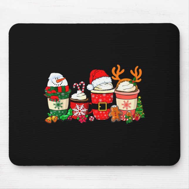 Cute Christmas Coffee Shirt Snowman Deer Santa Cof Musmatta (Framsidan)