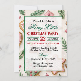 Cute Christmas Cookies Holiday Party Inbjudningar