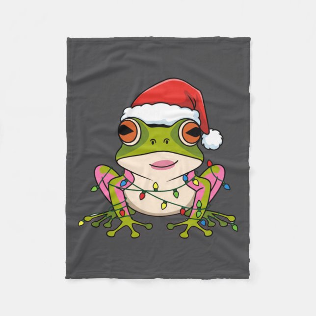 Cute Christmas Coqui Frog _ Holiday Puerto Rican L Fleecefilt (Framsidan)