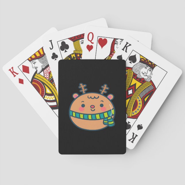 Cute Christmas Deer Festive Classic Design  Casinokort (Baksidan)