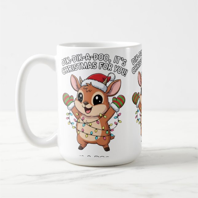 Cute Christmas Dik-Dik – Festive Holiday Lights &  Kaffemugg (Vänster)