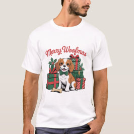 Cute Christmas Dog Illustration | Merry Woofmas T Shirt