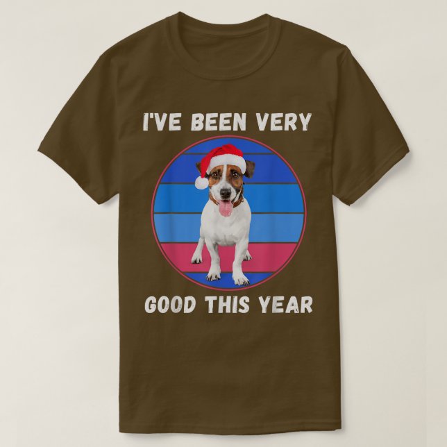 Cute Christmas Dog Lovers Jack Russell in a Santa  T Shirt (Design framsida)