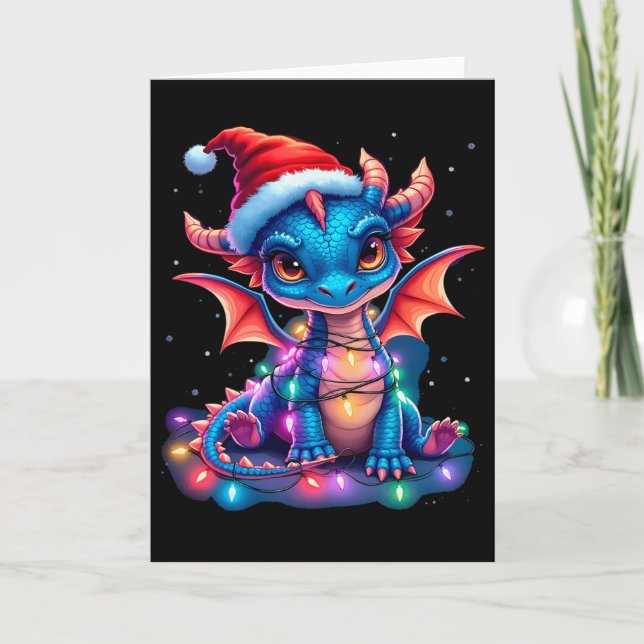Cute Christmas Dragon  Kort (Framsida)
