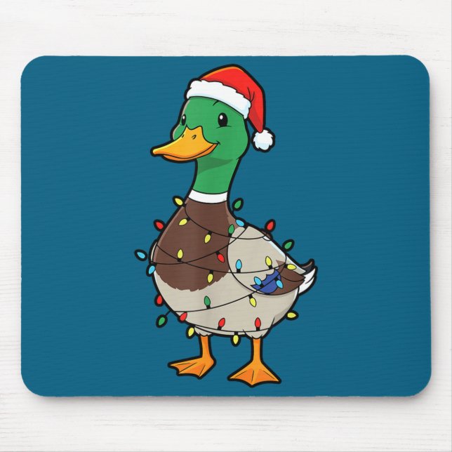Cute Christmas Duck Mallard With Xmas Lights  Musmatta (Framsidan)