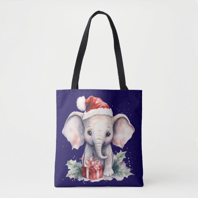Cute Christmas Elephant Tygkasse (Framsida)