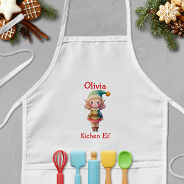 Cute Christmas Elf Personalized Barnförkläde
