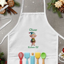 Cute Christmas Elf Personalized Barnförkläde