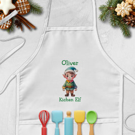Cute Christmas Elf Personalized Barnförkläde