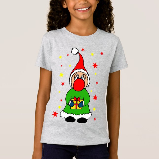 Cute Christmas elf T Shirt (Framsida)