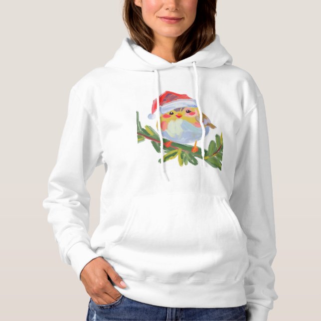 Cute christmas-fågel med stövel och röda skor t shirt (Framsida)