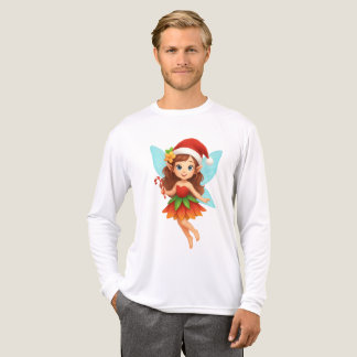 Cute Christmas Fairy Illustration Adorable Holiday T Shirt
