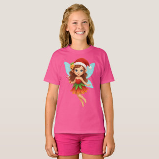 Cute Christmas Fairy Illustration Adorable Holiday T Shirt
