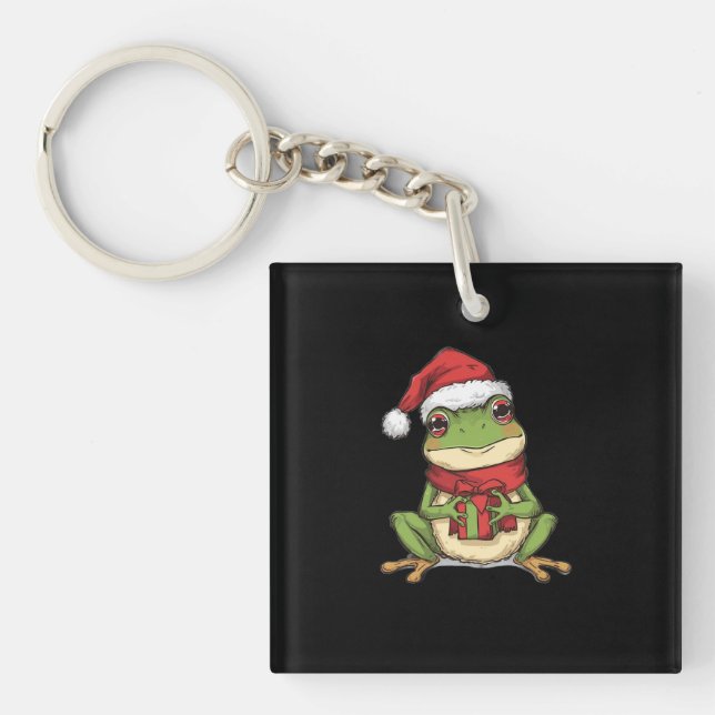 Cute Christmas Frog Sweater - Santa Frog Holding G (Framsidan)
