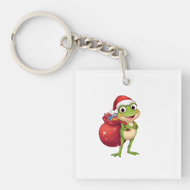 Cute Christmas Frog with Gift Bag - Santa Frog Hol (Framsidan)