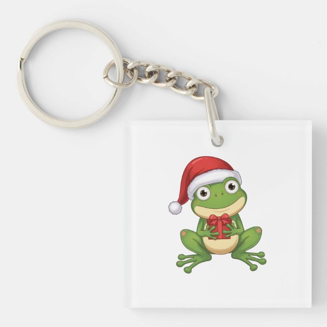Cute Christmas Frog with Santa Hat and Gift |  Fun (Framsidan)