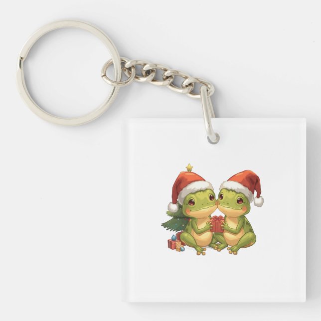 Cute Christmas Frogs Holding Gifts  Adorable Holid (Framsidan)