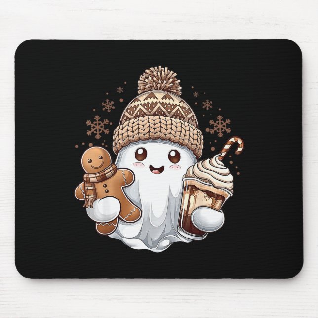 Cute Christmas Ghost Coffee Gingerbread Boojee Xma Musmatta (Framsidan)