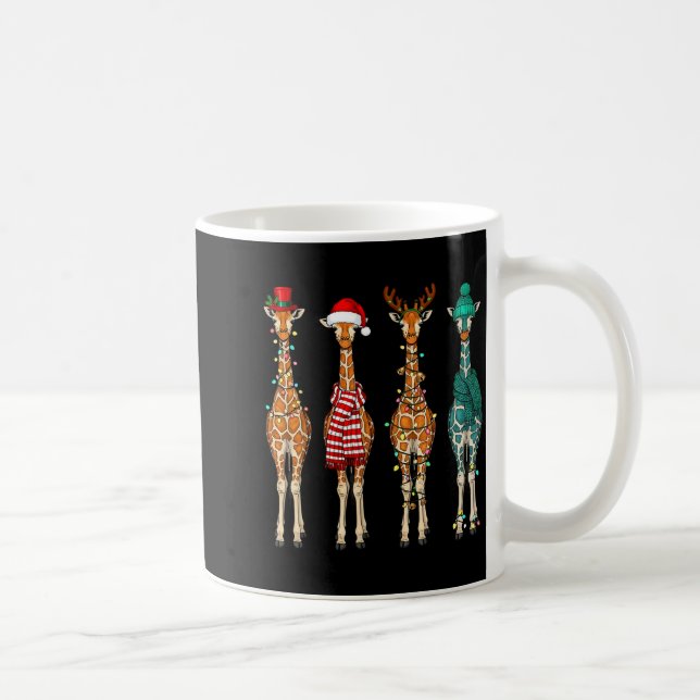 Cute Christmas Giraffe Funny Animal Lover Gift Kid Kaffemugg (Höger)